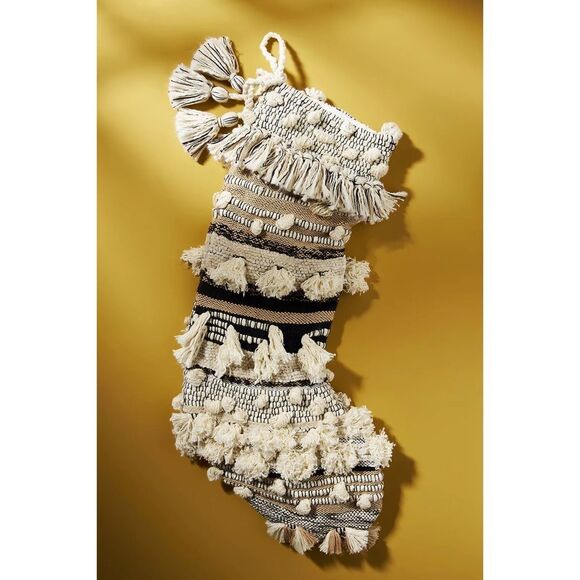Anthropologie x All Roads Design Textured Christmas Stocking $128 - Picture 1 of 5